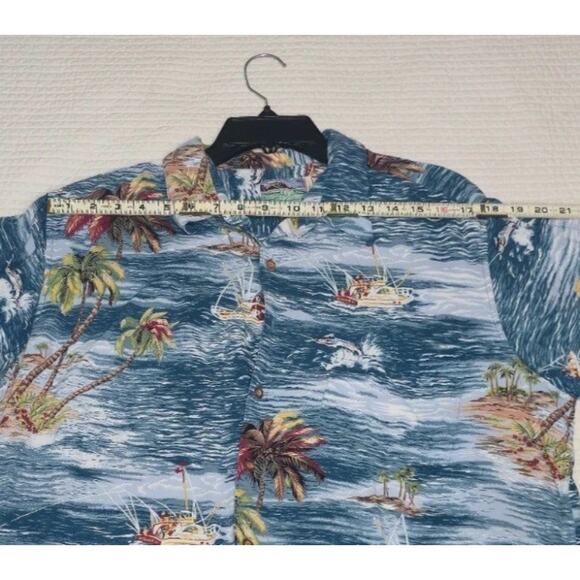 Reyn Spooner Hawaiian Print Button Up Short Sleeve Shirt - Men’s Size L - Picture 5 of 5